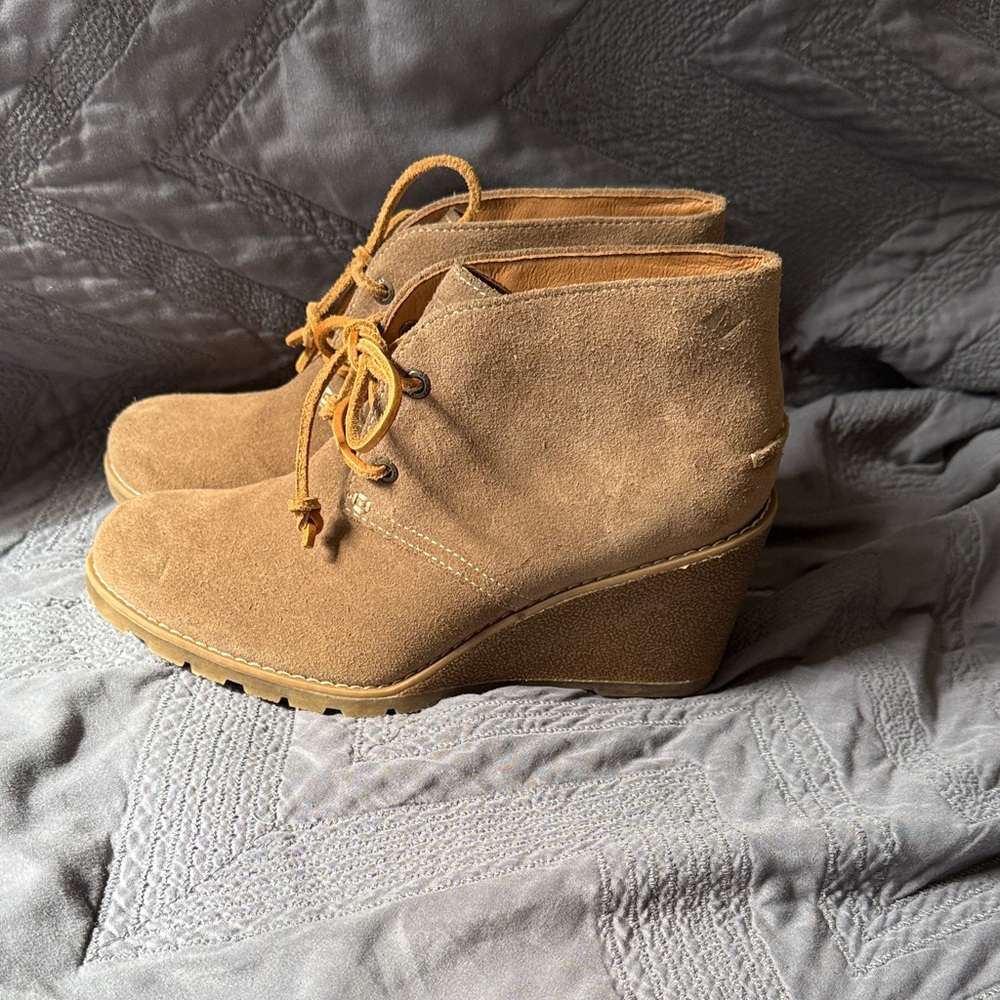 Sperry Suede Wedge Ankle Boots